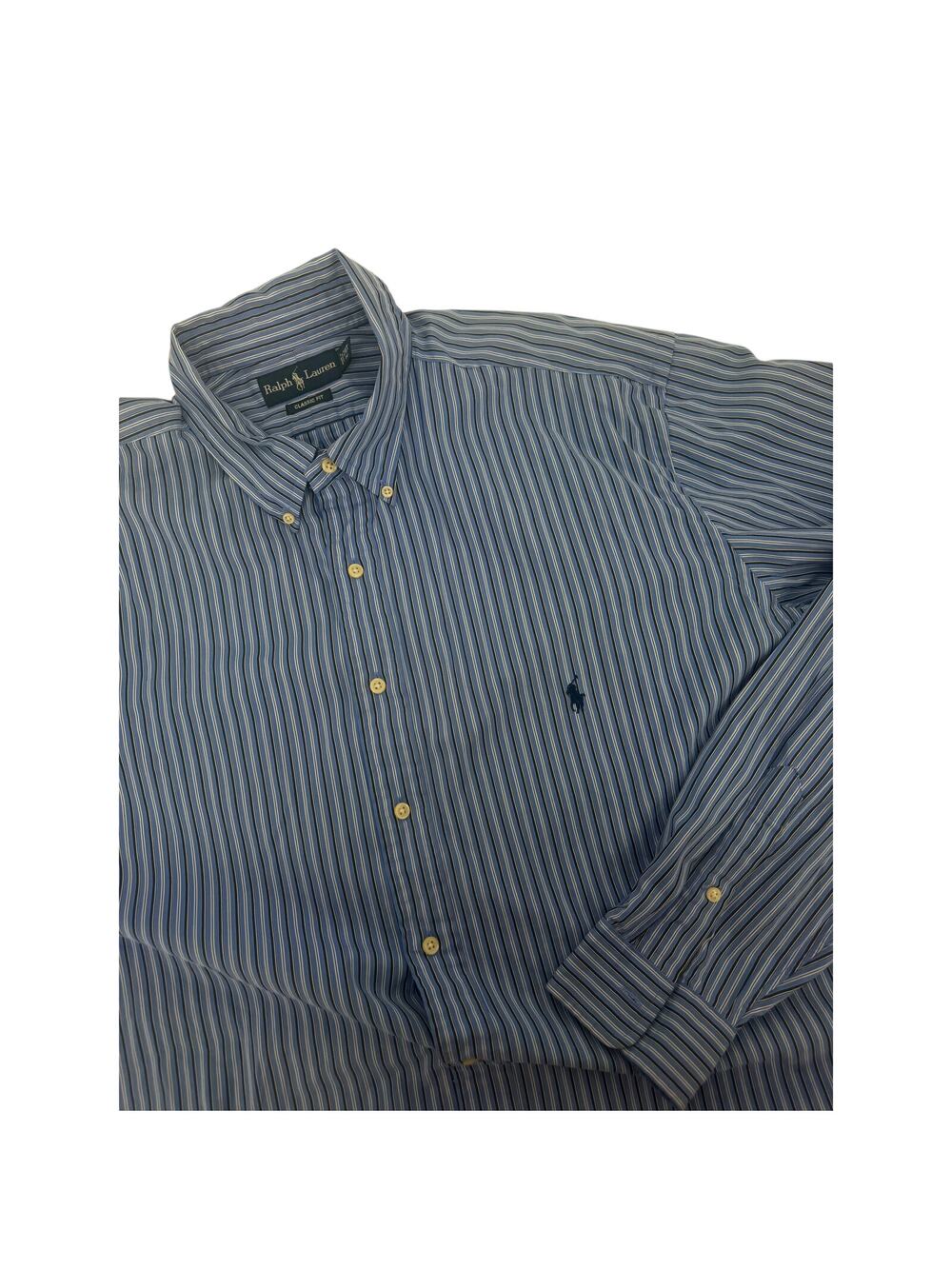Ralph Lauren Classic Fit Button Down Long Sleeve Blue Plaid Size 2XLT TALL Men's